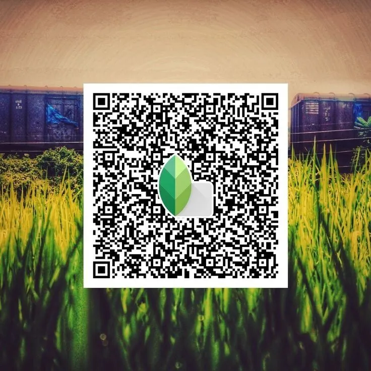 Bright vibrant snapseed qr code
