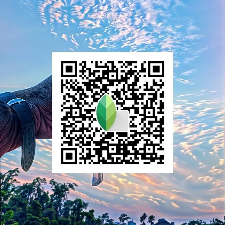 Bright vibrant snapseed qr code