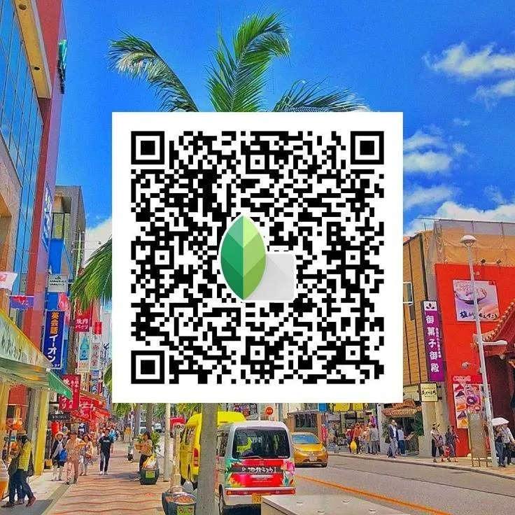 Bright vibrant snapseed qr code