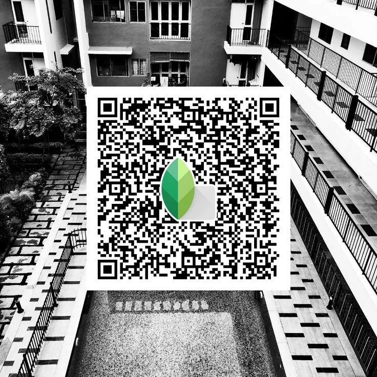 Moody black & white snapseed qr code