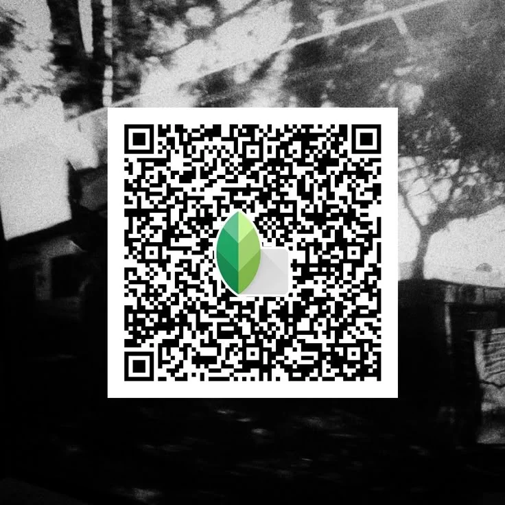 Moody black & white snapseed qr code