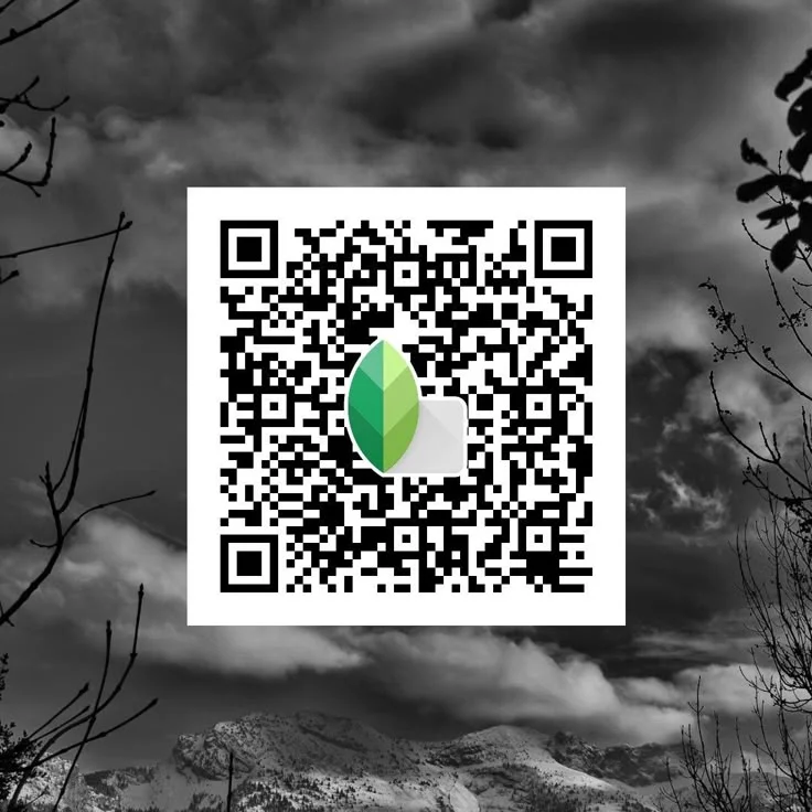 Moody black & white snapseed qr code